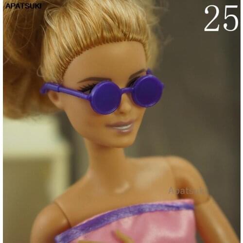 Royal Blue Round Plastic Sunglasses For Barbie Glasses Eyeglasses For Ken Boy Dolls Glasses Dollhouse Accessories 1/6 Toys