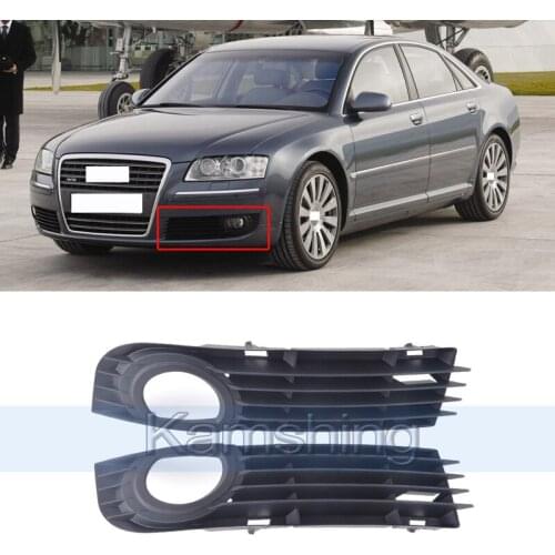 CAPQX For Audi A8 D3 2003-08 Front Bumper Fog light Frame Cover Fog lamp Grilling Trim Hood Grating Protector Shell 4E0807681AD