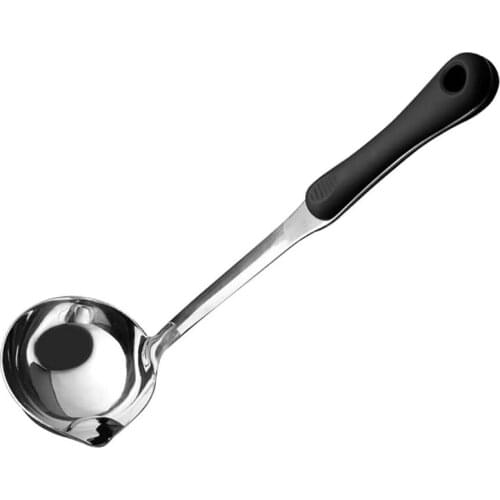 Stainless Steel Spoon Ladle, Oil Separator,Soup Ladle, Heat Insulation Anti-Scalding Handle, Separator