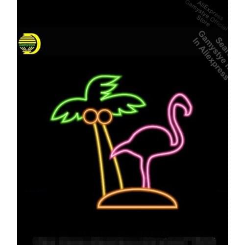 Neon Sign Flamingos Palm Tree Neon Bulbs Sign Energy Drink Beer Pub Neon Light Bulbs Display Neon Window Lights Neon Art Signs