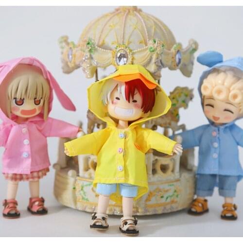 New ob 11 baby clothes are not afraid of rain frog dinosaur animal raincoat BJD 12 point baby clothes