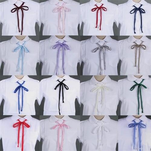 New 2019 Jk Bow Tie Striped Solid Uniform Collar Butterfly Cravat Japanese High School Girls Students Chic Free Of Tying A Knot