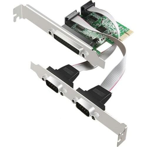 PCI express 2 Serial and 1 parallel port riser Card RS232 Printer port PCIe PCI-e adapter ASIX/AX99100 chipest