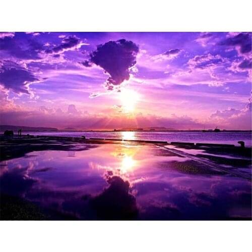 Landscape Scenery DIY Cross Stitch 11CT Embroidery Kits Craft Needlework Set Printed Canvas Cotton Thread Home Dropshipping