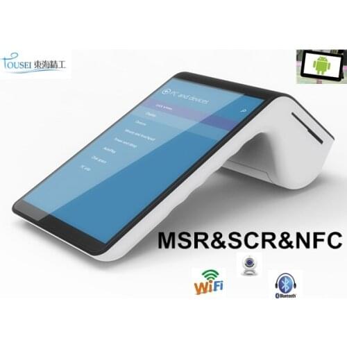 PT7003 android pos handheld barcode scanner smart card reader pda with 58mm thermal printer