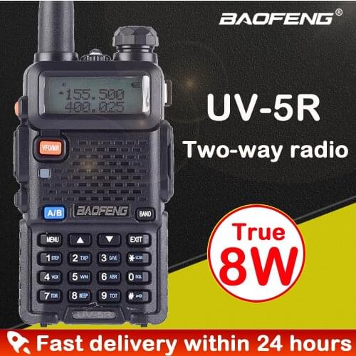 2021 Baofeng UV-5R 8W True High Power 8 Watts powerful Walkie Talkie long range Dual Band Two Way Radio CB Portable uv5r Hunting