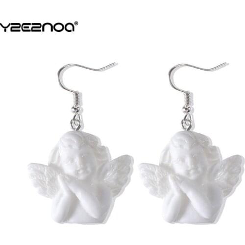 Drop Earrings Punk Jewelry For Cool Women Girl Friendship Gifts Cute Cupid Angel Pendant Drop Earring Vintage Angel