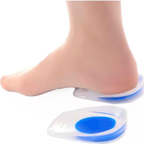 1 Pair Heel Cups Support Pad Silicone Gel Orthotic Insoles Plantar Care for Men Women Walking Activity
