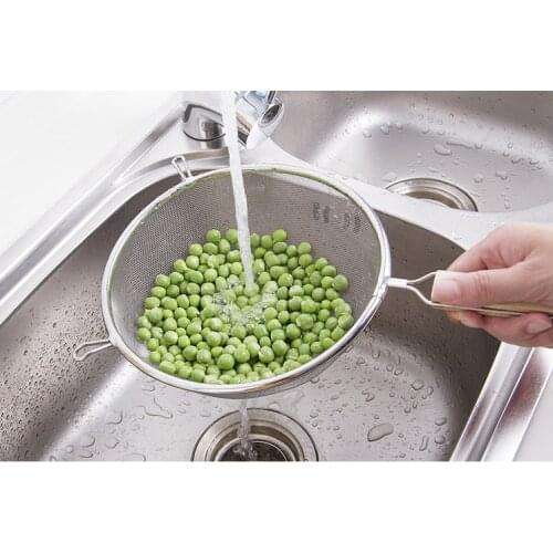 Thick stainless steel colander strainer for household noodles and dumplings Large kitchen frying colander