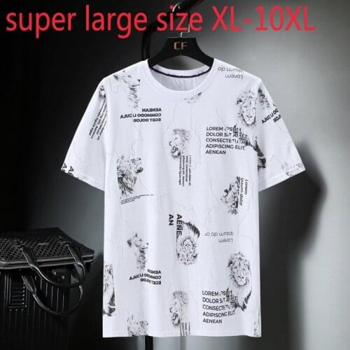 New Arrival Fashion Suepr Large Short Sleeve Casual O-neck Print Knitted T Shirt Plus Size XL 2XL 3XL 4XL 5XL 6XL7XL 8XL 9XL10XL