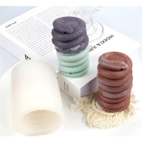 Snake Candle Soap Molds Hover Pillar Animal Mould Plaster Mold Epoxy Resin Molds Fondant Baking Mould Chocolate Cake Stereo Mold