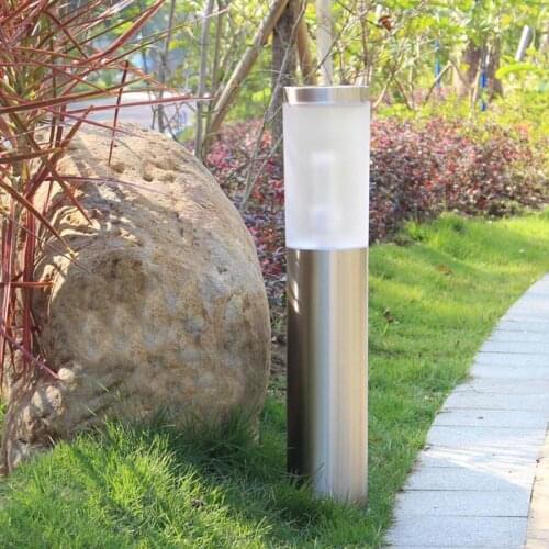 45/60CM Outdoor Garden Post Light E27 Stainless Steel Lawn Lamp Waterproof Landscape Pillar Lamp Villa Patio Road Bollard Light