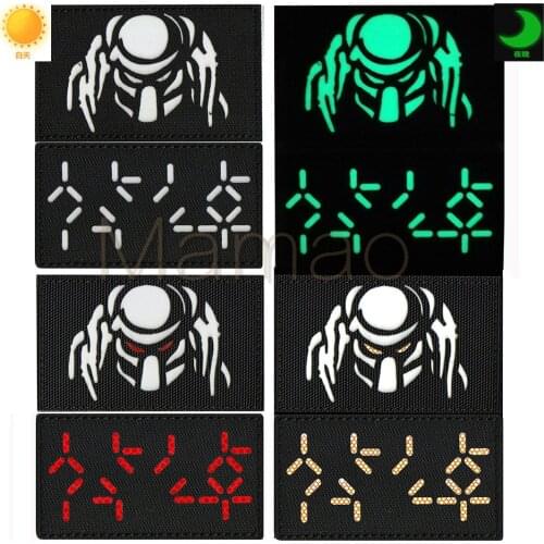 Glow Dark Reflective IR Patch Predator Bomb Countdown Military Applique Light and darkness Emblem Patch Hook Patches badge