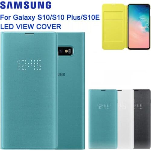 Samsung Original Smart LED View Case For Samsung Galaxy S10 X SM-G9730 S10+ S10 Plus SM-G9750 S10E SM-G9700 Wallet Flip Cover