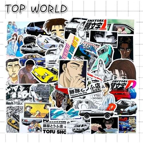 10/50pcs/set Initial D Cartoon Racing Anime Tv Waterproof Graffiti Stickers For Laptop Motorcycle Luggage Skateboard