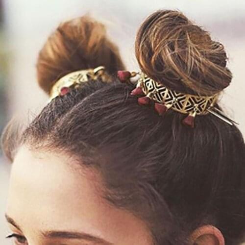 Punk Miraculous Hair Accessories Headdress Horsetail Hairpin Bulk Meatball Head Gold Hairpin Headdress Bride Wedding Accessories