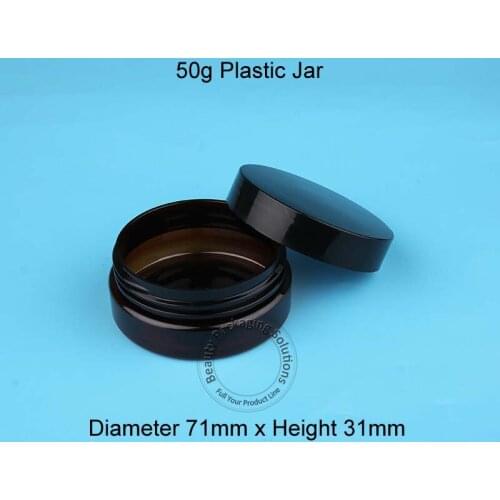 10pcs/Lot Promotion 50g Empty Plastic Cream Jar Amber Women Cosmetic Bottle Small Portable Travel Pot 50ml Facial Cream Pot