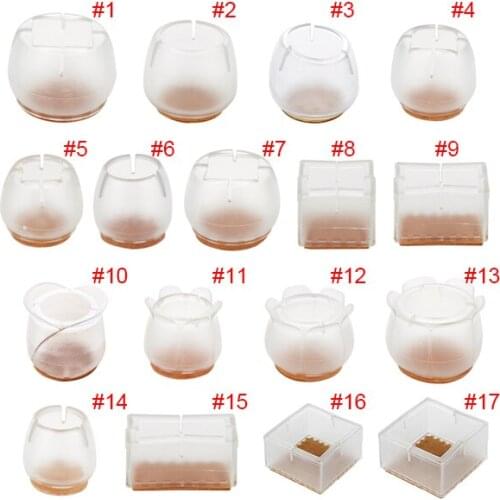 10pcs Silicone Rectangle Square Round Chair Leg Caps Feet Pads Furniture Table Covers Wood Floor Protectors MUMR999