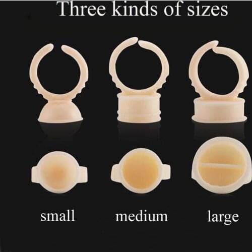 100pcs Disposable Microblading Pigment Cup Glue/Ink Holder Silicone Tattoo Ink Ring Cups Permanent Makeup Accessories Supplies
