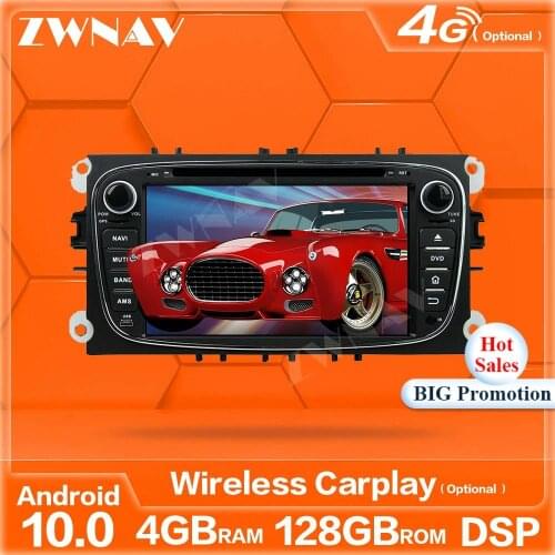 128GB Android 10 Screen Player For Ford Mondeo Tourneo Transit S-max 2008 2019 2010 GPS Auto Audio Radio Music Stereo Head Unit