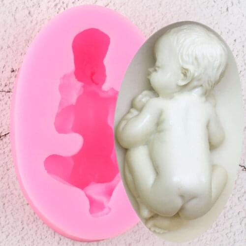3D Sleeping Baby Shape Silicone Molds Cake Fondant Mold DIY Cake Decorating Tools Soap Resin Clay Candy Chocolate Gumpaste Mould