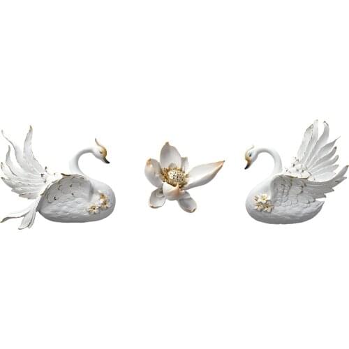 3D Swan wall hanging wall stickers Room decoration accessories Modern Aesthetic room decor Creative Light luxury Room Home decor