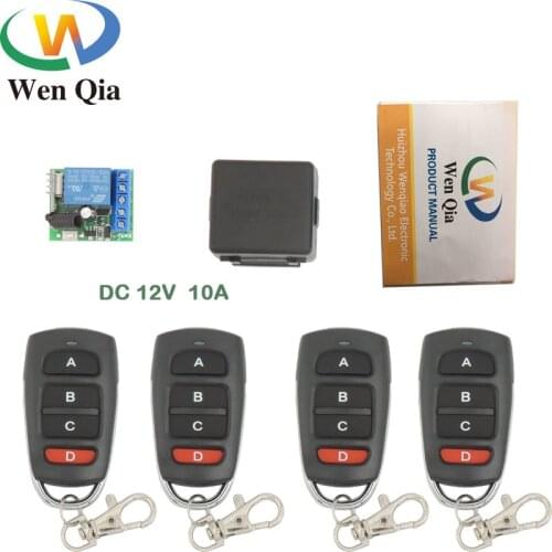 433MHz Universal Wireless Remote Control DC12V 10Amp 1CH rf Relay receiver board and Transmitter 1527 learning security code