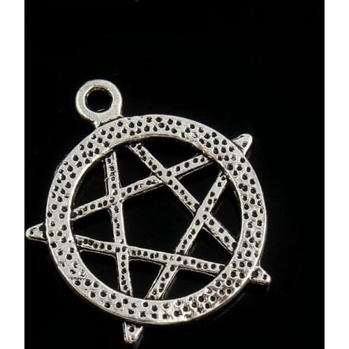 6Pcs Retro Style Delicate Cute Pentagram Charms Silver Color Tone Pendant Findings Fit DIY Accessories Handmade Jewelry Makeing