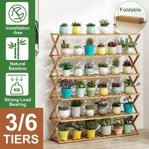 6 Tiers Wooden Flower Rack Plant Stand Multi Flower Stand Shelves Bonsai Display Shelf Yard Garden Patio Balcony Floral Stands