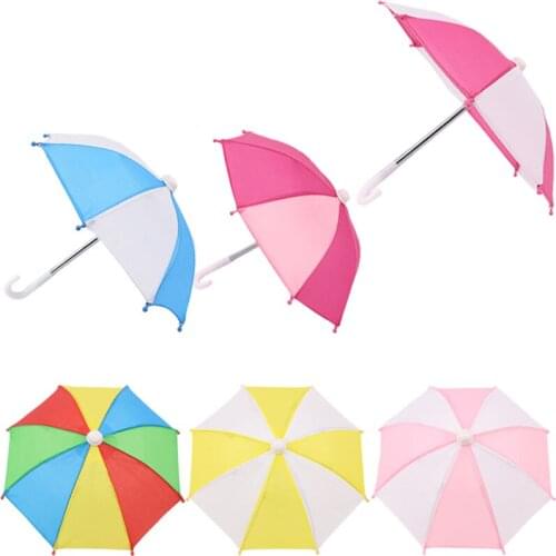Doll Accessories Color Matching Umbrellas For 18 Inch Doll & 43 Cm Doll & Baby New Born For Generation Girls Toy Birthday Gift