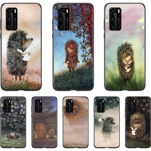 Silicone Cover Hedgehog in the Fog For Huawei P40 P30 P20 P10 P9 P8 Lite E Pro Plus mini 2019 Black Soft Phone Case