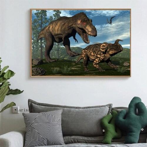 Kids Room Decor Animal Canvas Painting Posters and Prints Home Decor Wall Art Dinosaurs Pictures for Living Room Decor Mural
