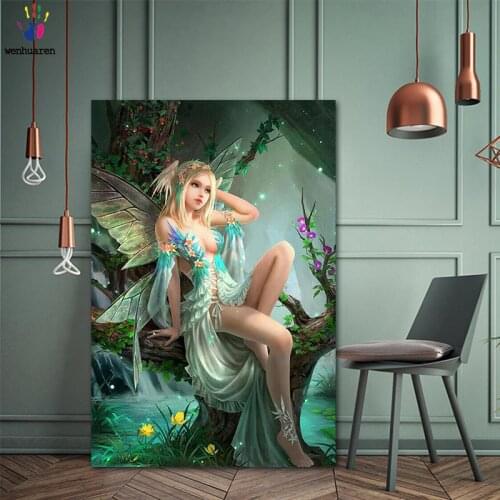 DIY colorings pictures by numbers with colors Elf girl picture drawing painting by numbers framed Home