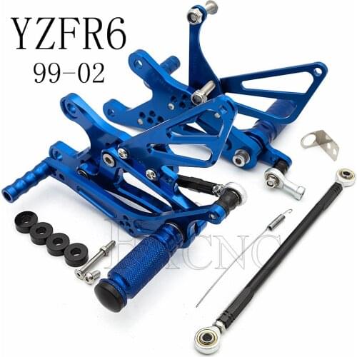 For Yamaha YZFR6 YZF-R6 YZF R6 1999-2002 Quick Shifter Rearset Adjustable Footpeg Aluminum Footrest Rear Set Foot Peg Pedal