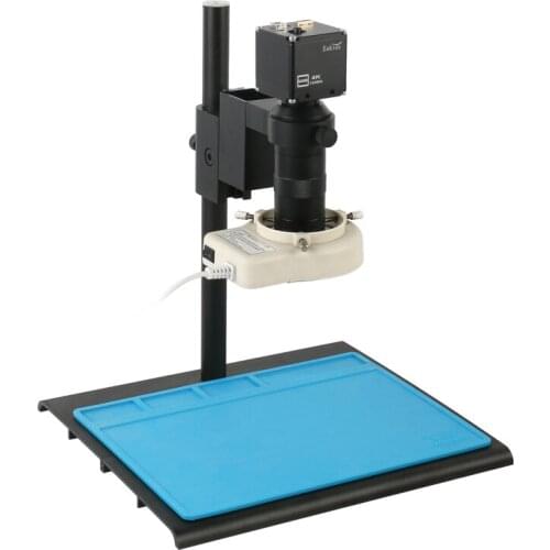 2K 4K 1080P Electronic Digital Industrial Video Microscope Camera 100X 200X C mount Lens 56 LED Ring Light For PCB Repair