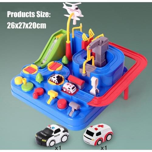 Racing Train Tracks Rail Cars Adventure Manual Car Toy Table Game Puzzle Toys for Children House Play Game Gift