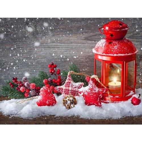 5D DIY Diamond Painting Christmas night red lantern Full Diamond Embroidery Mosaic Picture of Rhinestones Home Decor Gifts