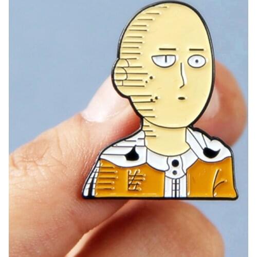 Classic Saitama ONE PUNCH MAN Genos Brooch Pins Enamel Metal Badges Lapel Pin Brooches Jackets Jeans Fashion Jewelry Accessories