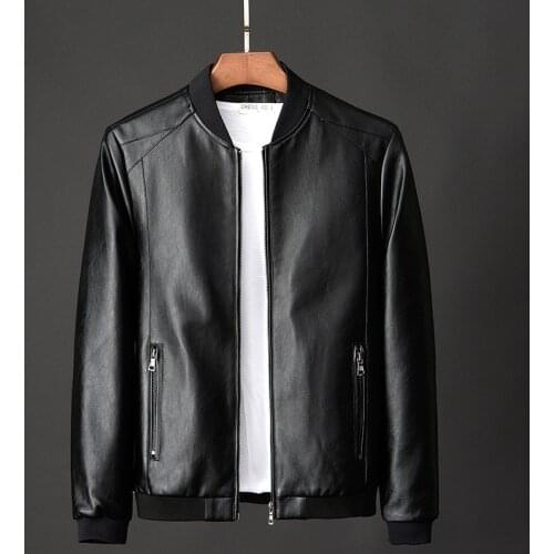 Plus Size 7XL Leather Jacket Bomber Motorcycle Jacket Men Biker PU Baseball Jacket 2021 Fashion Causal Jaqueta Masculino