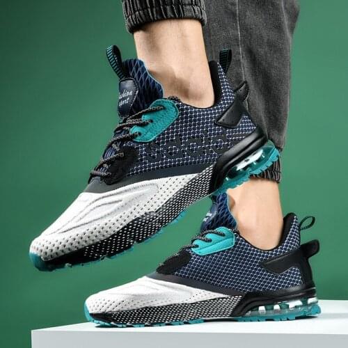 New Air Cushion Shoes Men Casual Sneakers Lace-Up Outdoor Male Sports Sneakers Luminous Lightweight Walking Footwear Trainers