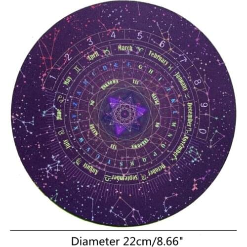 Round Pendulum Divination Tablecloth Tarots Card Pad Runes Altar Table Cloth Constellation Board Game Rubber Pad