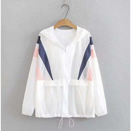 Plus Size XL-4XL Womens Sun-protection Jackets Long Sleeved Hooded A-line Outerwear Oversized Jacket