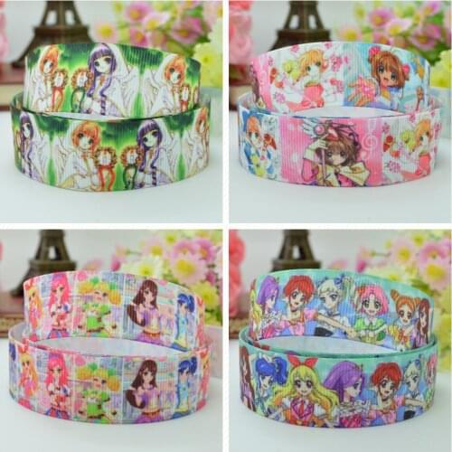 10 Yards 22mm 7/8" Cute Girls cartoon Printed grosgrain ribbon hair bow Headwear DIY hair accessories retail B0929