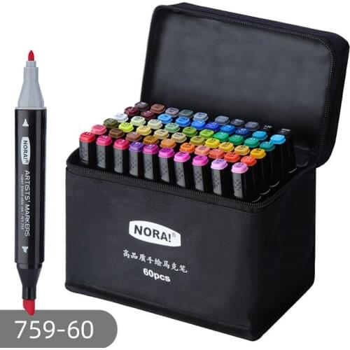 12/24/36/48/60/30/40 Color High-quality Markers Oily Markers Student Painting Supplies Design Supplies