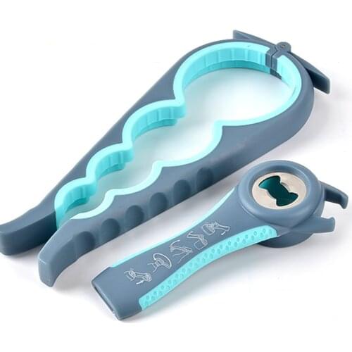 2Pcs/lot 5 In 1 Bottle Openers Multi-Function Easy Jar Can Opener Kit Kitchen Bottle Can Lid Twist Gripper With Silicone Handle