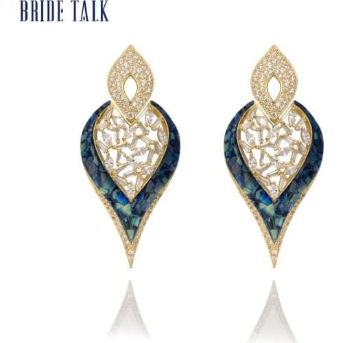 Bride Talk Elegant Women Earrings Cubic Zirconia Water Drop Super Quality Charming Jewelry For Wedding Engagement Party Dating