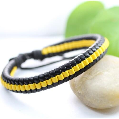 Wholesale 6pcs/lot Handmade ethnic tribal genuine wrap charming male pulsera black braided leather bracelets bangles-DX60