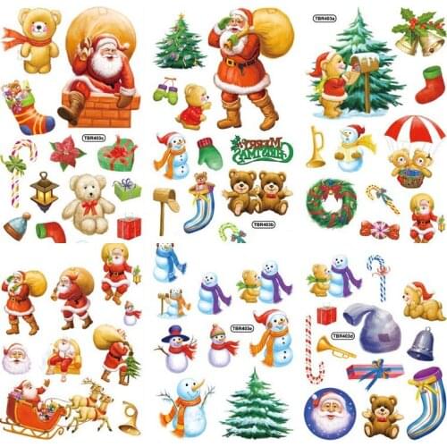 Wholesale New Christmas Tattoos Holiday tattoo Disposable Body Tattoo Waterproof Xmas Removable Temporary Art Tatuajes 200packs