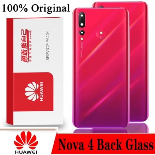 Original Back Cover for HUAWEI Nova 4 Spare Parts Back Battery Door Housing with Camera Frame Repair Parts