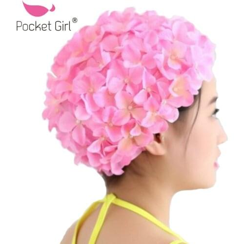 Pocket Girl Swimming Caps